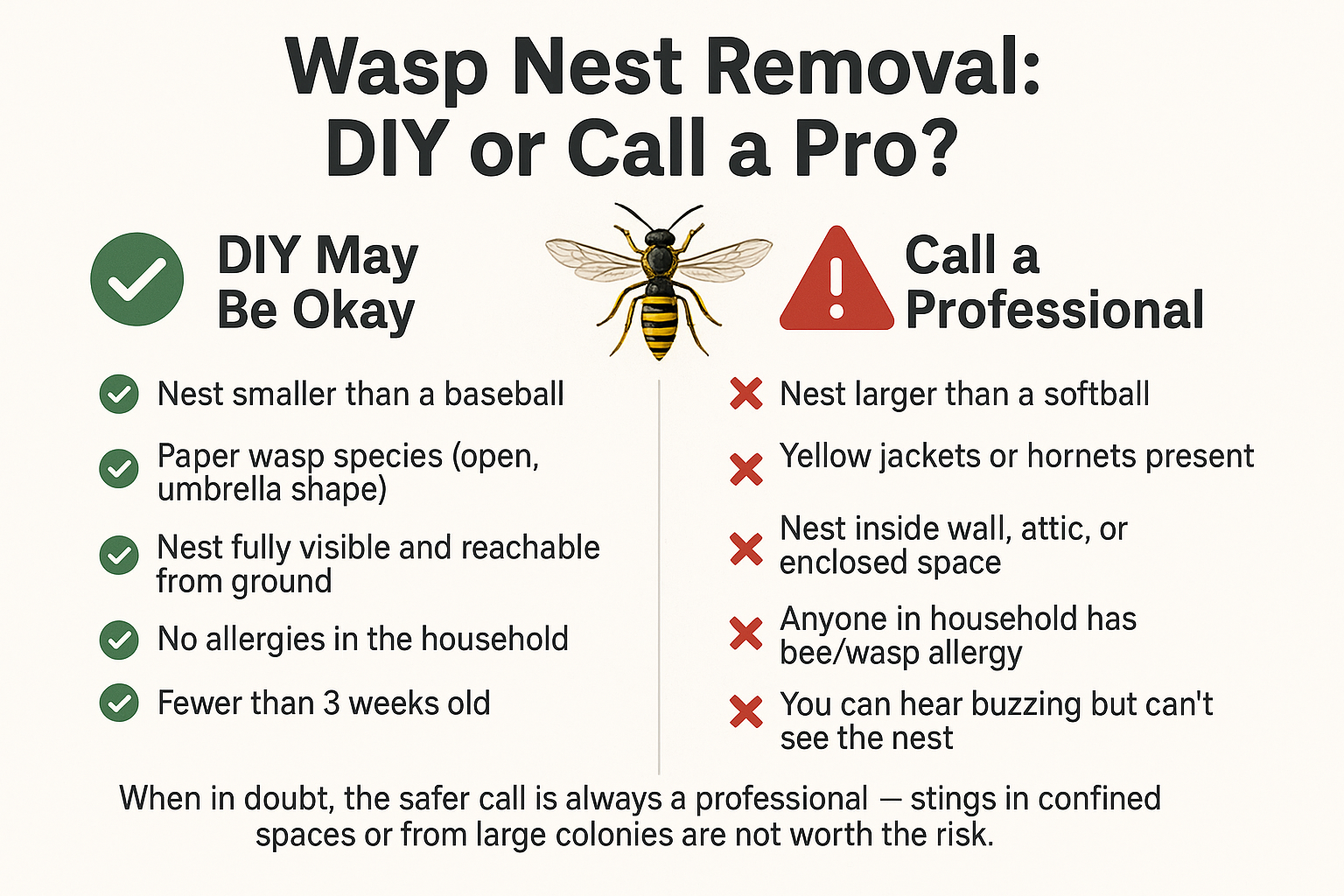 Is It Ever Safe to Remove a Wasp Nest Without a Professional?