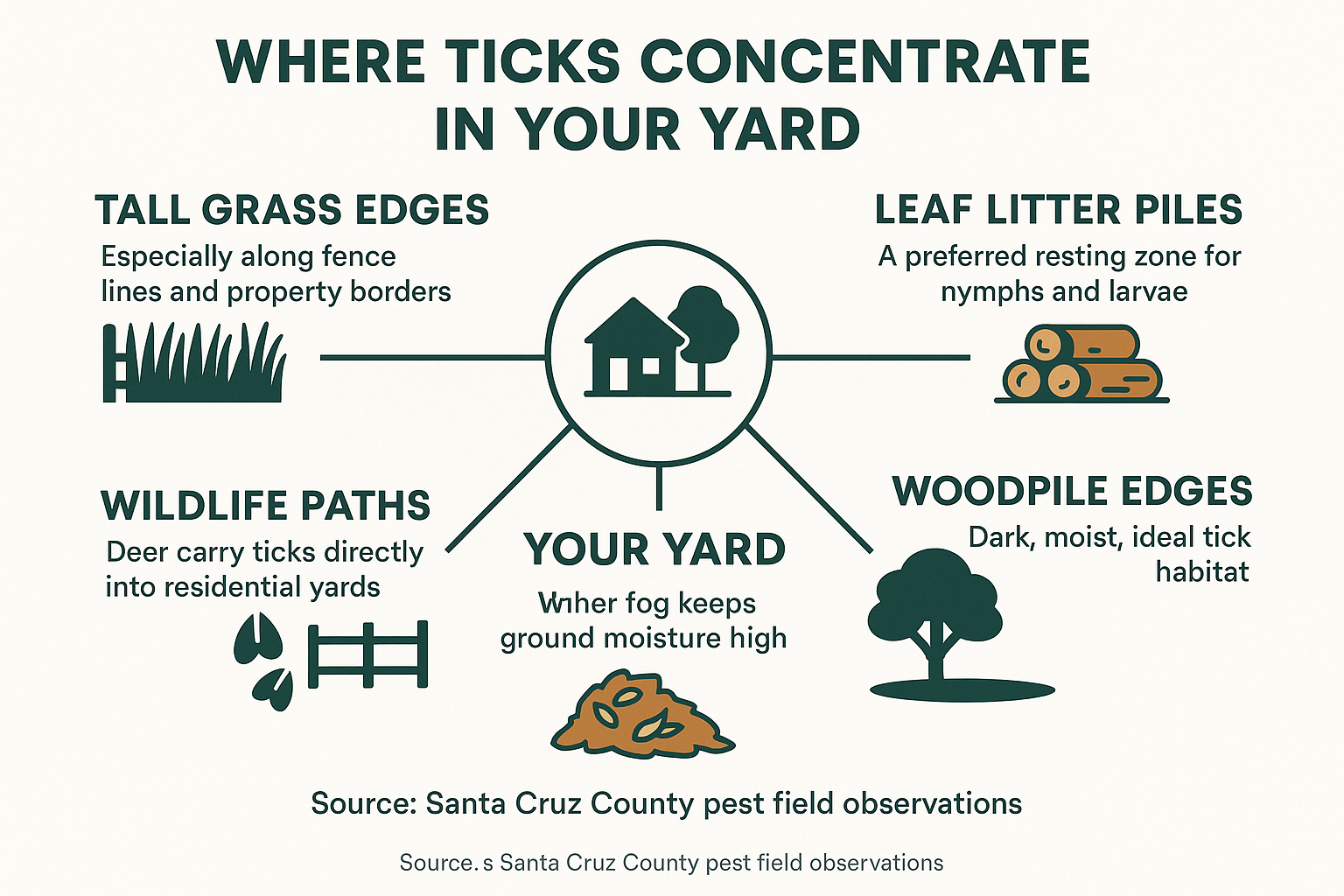 Ticks in Santa Cruz Yards: What's Actually in Your Grass Right Now
